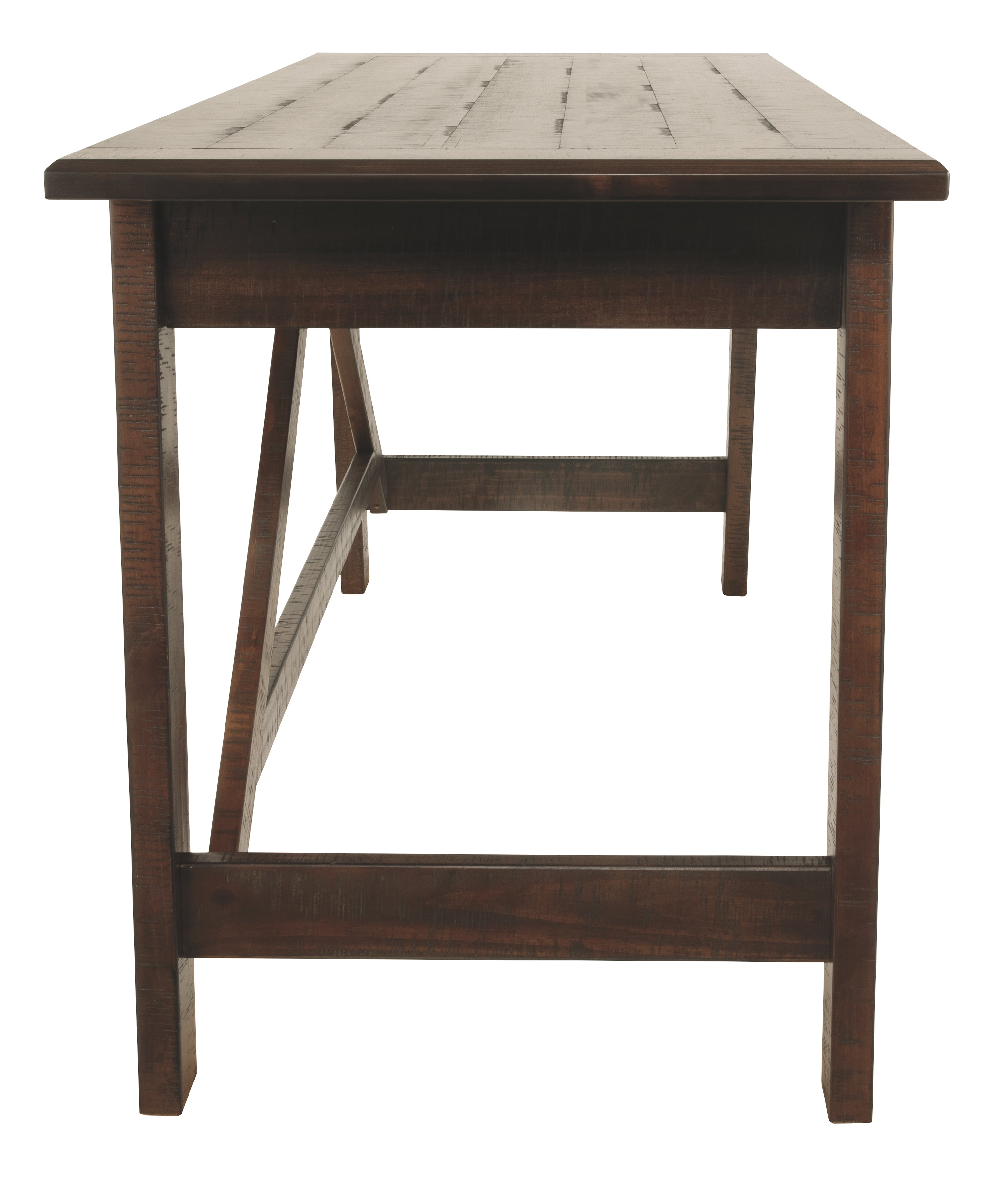 Ashley Furniture - BALDRIDGE RUSTIC BROWN HOME OFFICE LARGE LEG DESK - Dark Brown Wood - Desks - Additional View 8