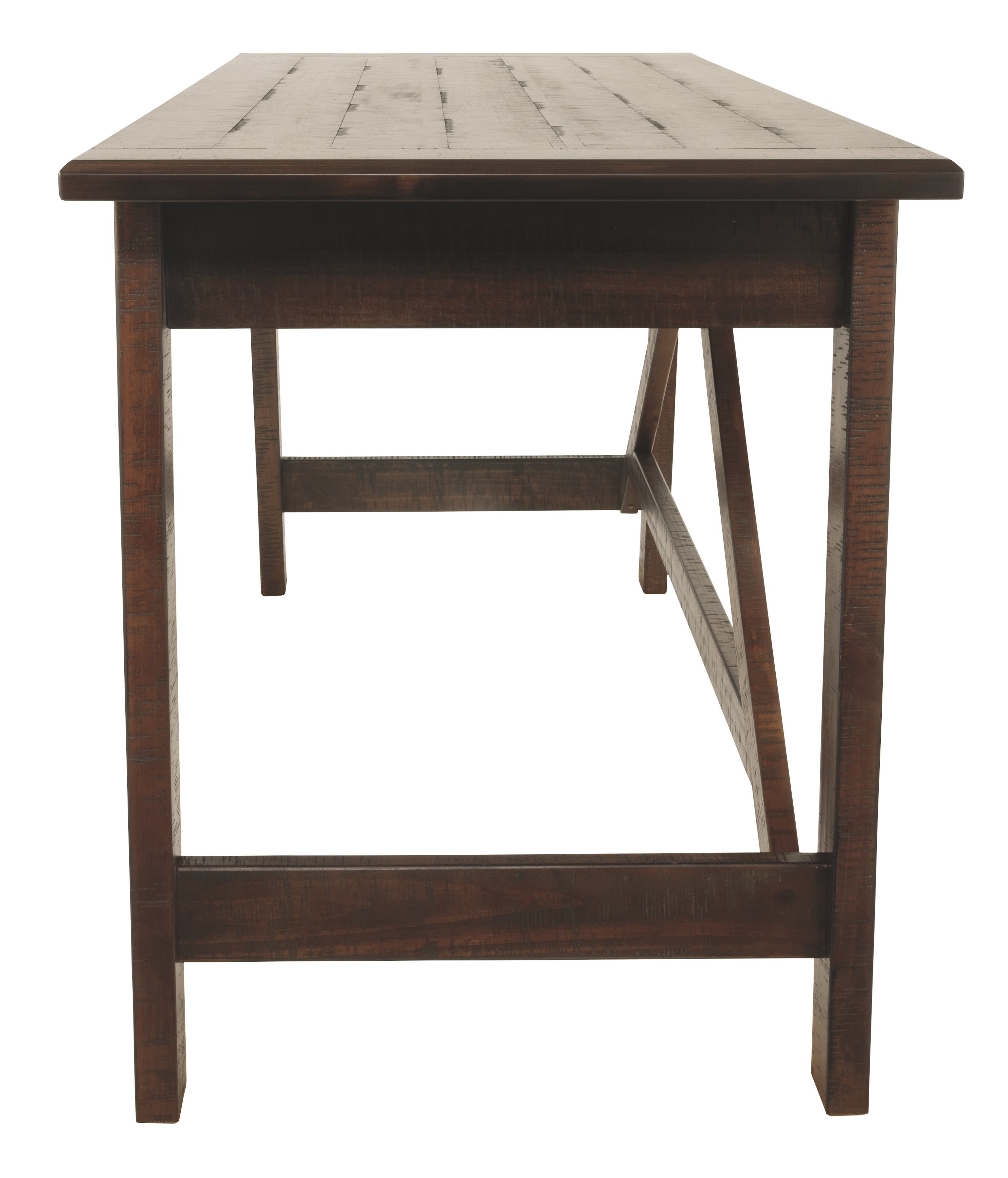 Ashley Furniture - BALDRIDGE RUSTIC BROWN HOME OFFICE LARGE LEG DESK - Dark Brown Wood - Desks - Additional View 9