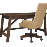 Ashley Furniture - BALDRIDGE RUSTIC BROWN HOME OFFICE LARGE LEG DESK - Dark Brown Wood - Desks - Additional View 11