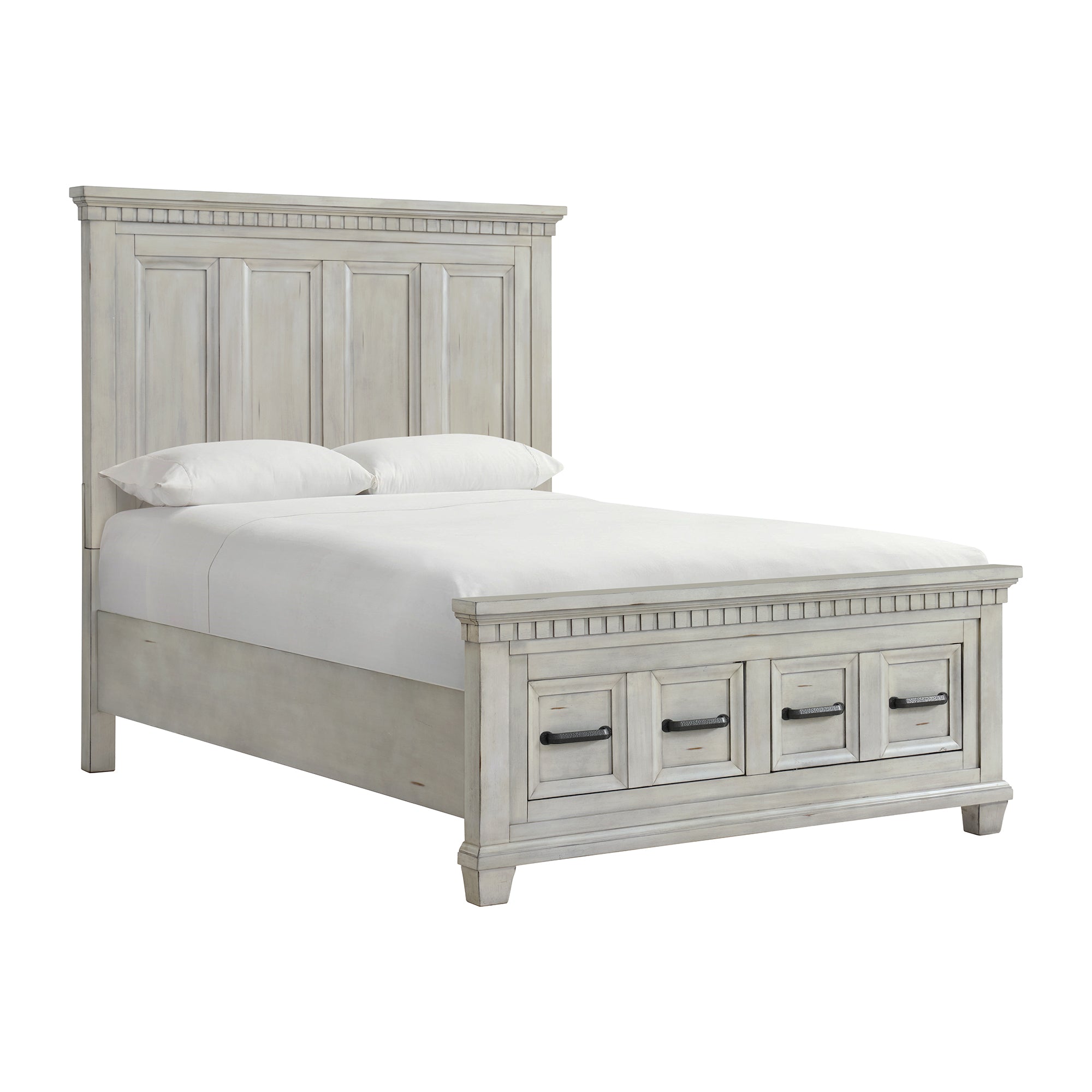 Elements International - Mccoy Queen Bed - Antique White - Wood - Beds