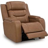 Ashley Furniture - DREAMER POWER RECLINER W/ AUDIO - Light Brown Leather Match - Recliners - Additional View 2