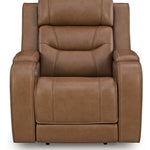 Ashley Furniture - DREAMER POWER RECLINER W/ AUDIO - Light Brown Leather Match - Recliners - Additional View 3