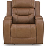 Ashley Furniture - DREAMER POWER RECLINER W/ AUDIO - Light Brown Leather Match - Recliners - Additional View 3