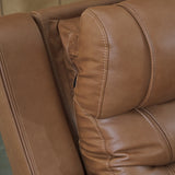 Ashley Furniture - DREAMER POWER RECLINER W/ AUDIO - Light Brown Leather Match - Recliners - Additional View 6