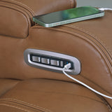 Ashley Furniture - DREAMER POWER RECLINER W/ AUDIO - Light Brown Leather Match - Recliners - Additional View 9
