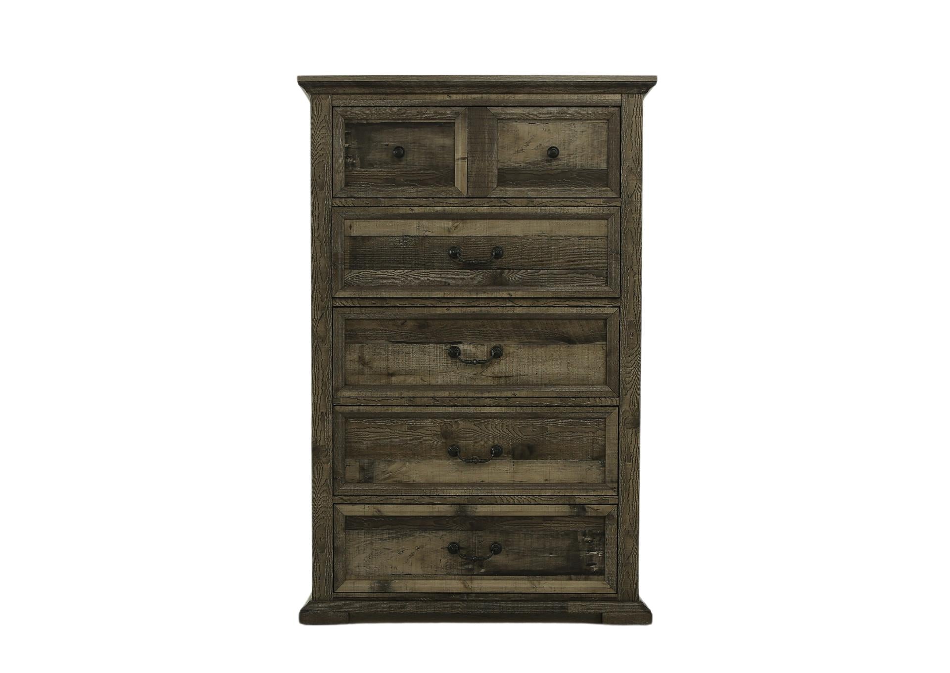 Mossberg Rustic 5 Drawer Chest - Grey