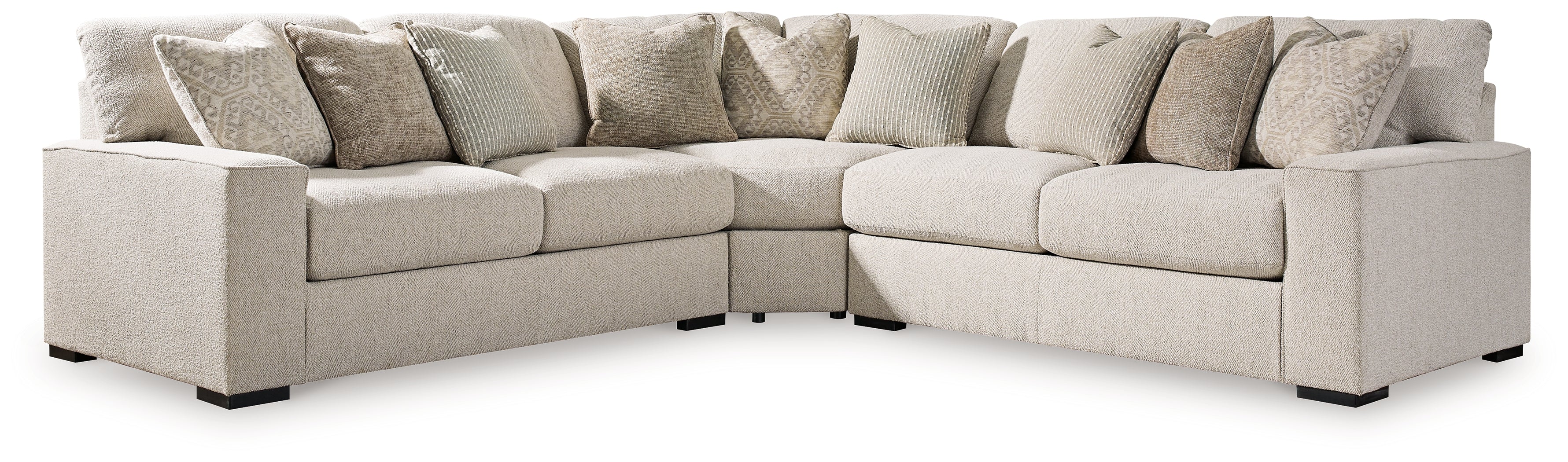 Ashley Furniture - BALLYTON SAND 3 PIECE SECTIONAL - Beige Fabric - Sectionals