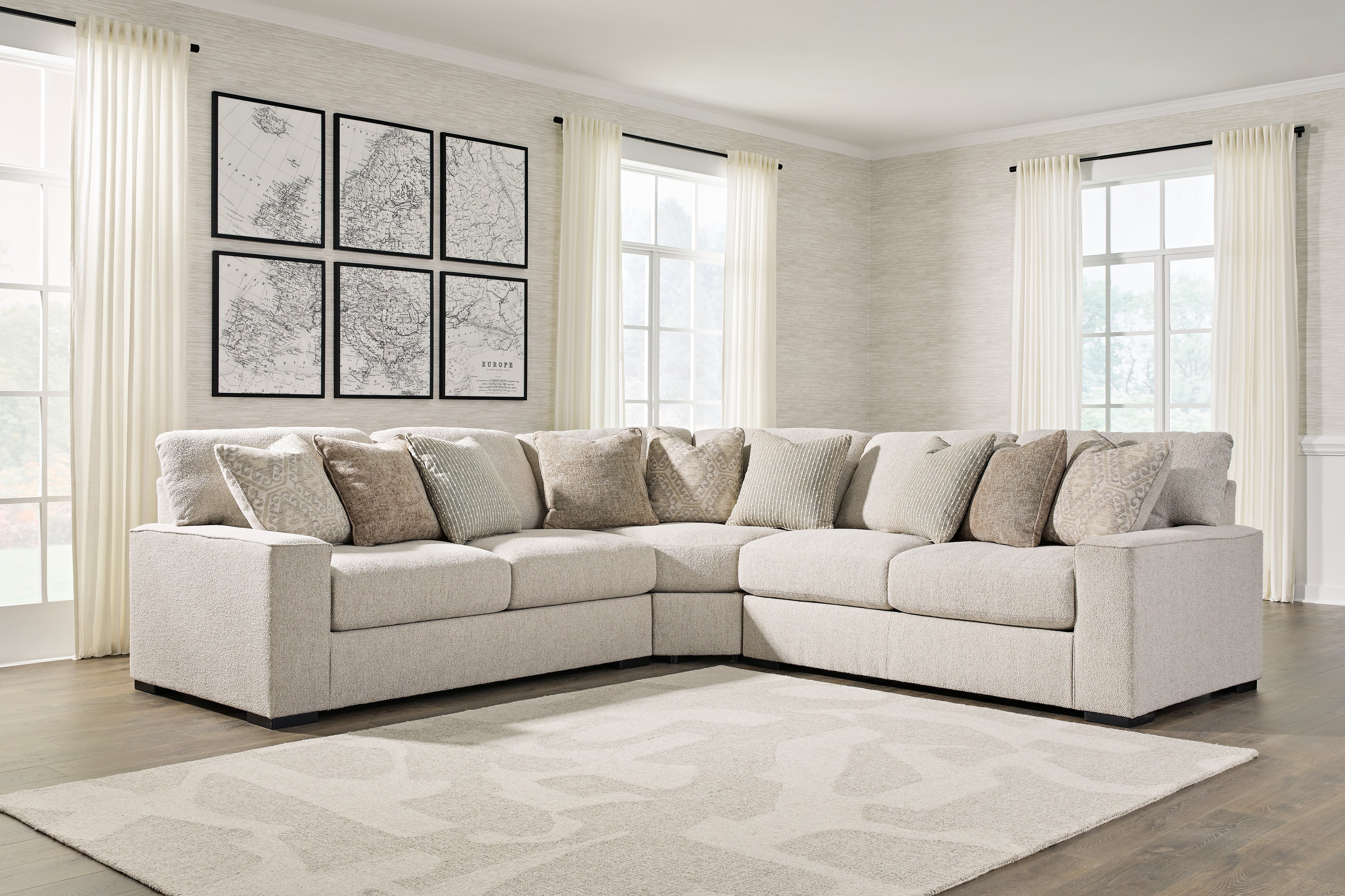 Ashley Furniture - BALLYTON SAND 3 PIECE SECTIONAL - Beige Fabric - Sectionals - Additional View 2