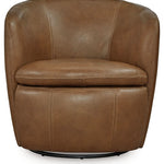 Ashley Furniture - Kierreys 100% Leather Swivel Chair - Caramel - Light Brown - Chairs - Additional View 2