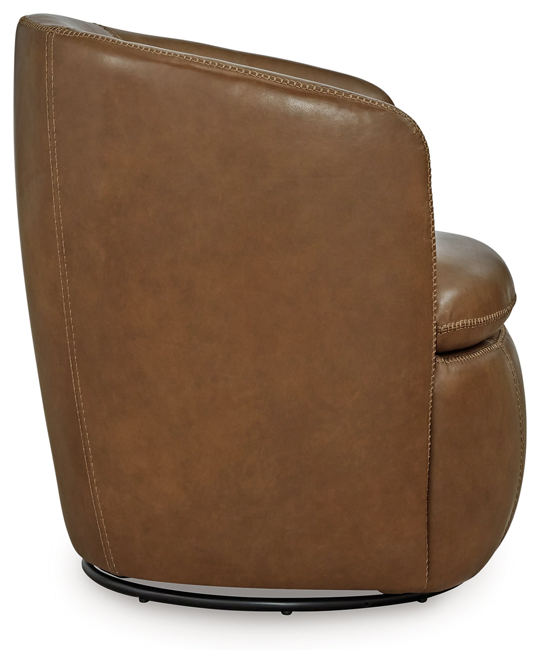Ashley Furniture - Kierreys 100% Leather Swivel Chair - Caramel - Light Brown - Chairs - Additional View 3