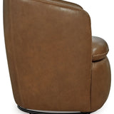 Ashley Furniture - Kierreys 100% Leather Swivel Chair - Caramel - Light Brown - Chairs - Additional View 3