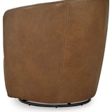 Ashley Furniture - Kierreys 100% Leather Swivel Chair - Caramel - Light Brown - Chairs - Additional View 4