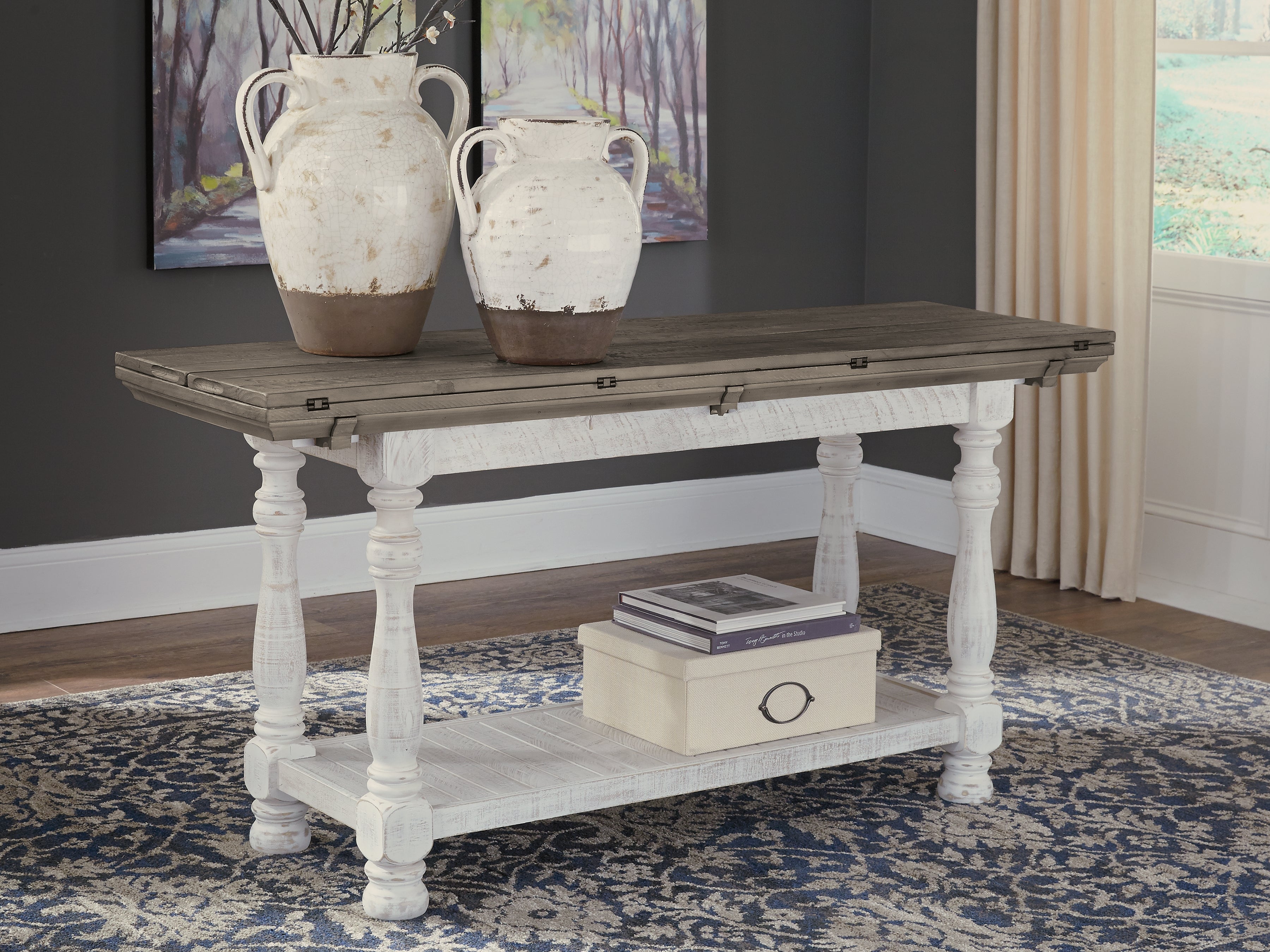 Ashley Furniture - HAVALANCE SOFA TABLE - Dark Gray Wood - Tables - Additional View 1