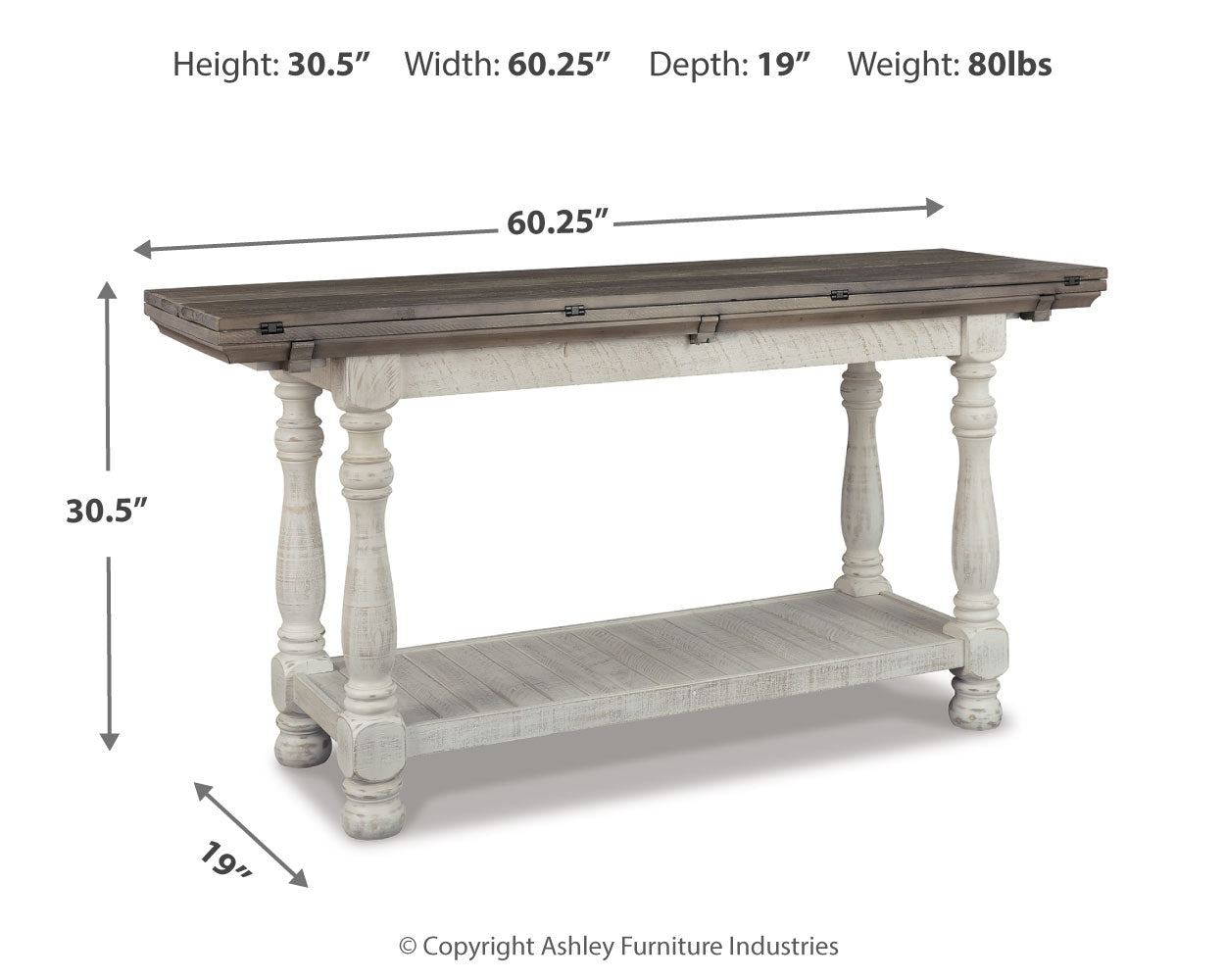 Ashley Furniture - HAVALANCE SOFA TABLE - Dark Gray Wood - Tables - Additional View 3