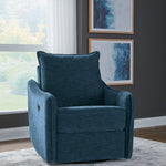Ashley Furniture - MCBURG NAVY SWIVEL POWER RECLINER - Blue Fabric - Recliners - Additional View 1