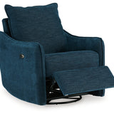 Ashley Furniture - MCBURG NAVY SWIVEL POWER RECLINER - Blue Fabric - Recliners - Additional View 2