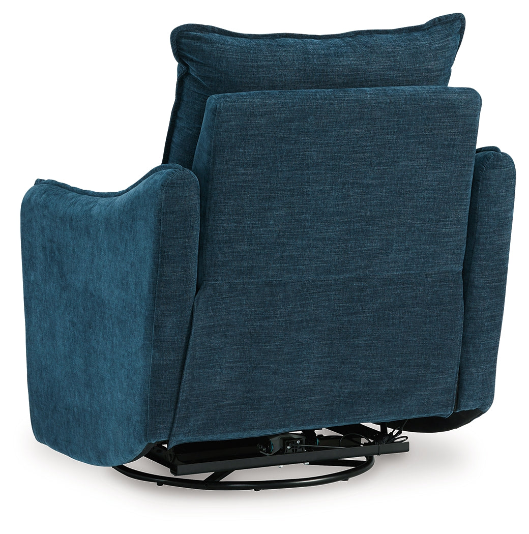 Ashley Furniture - MCBURG NAVY SWIVEL POWER RECLINER - Blue Fabric - Recliners - Additional View 5