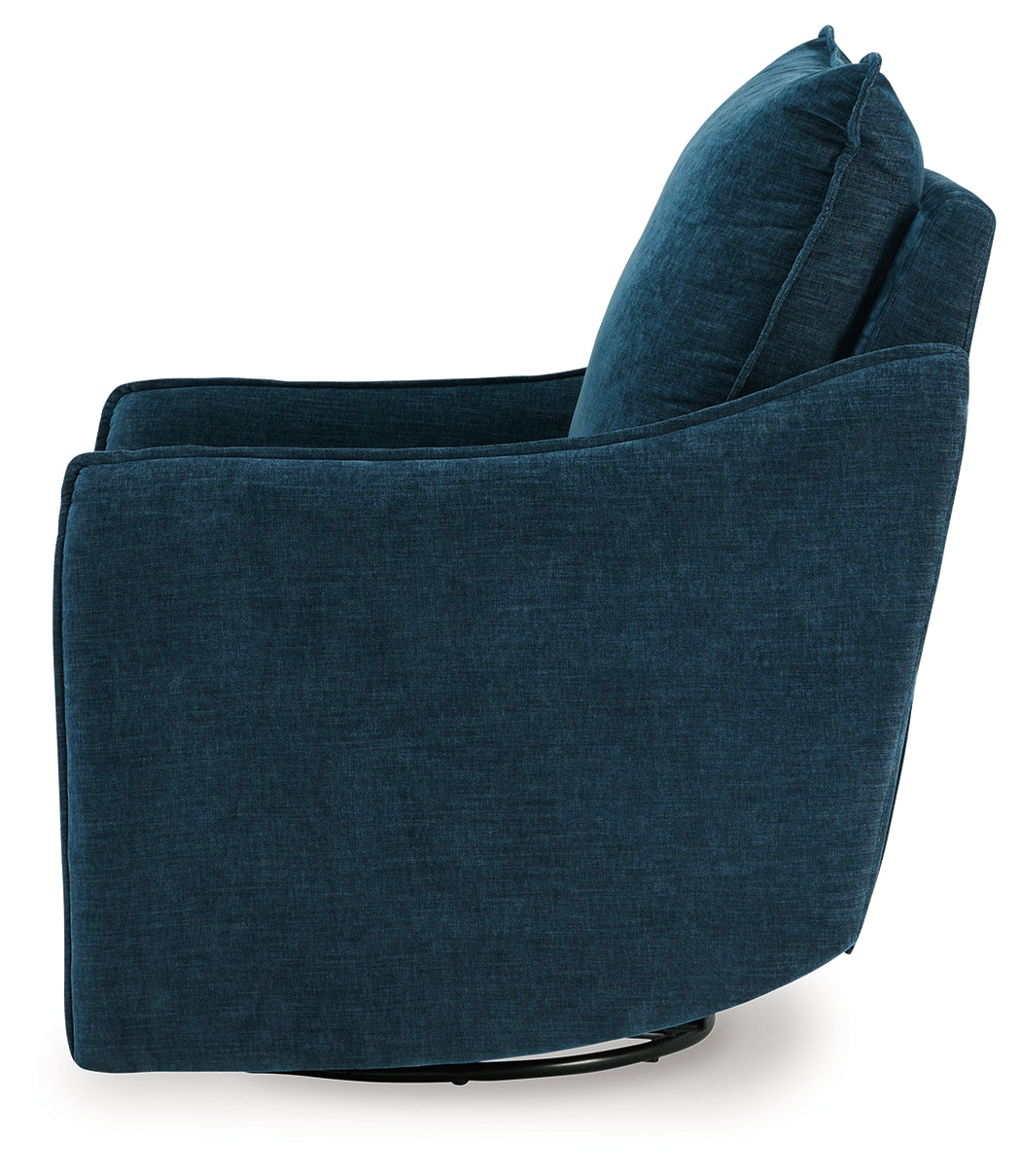 Ashley Furniture - MCBURG NAVY SWIVEL POWER RECLINER - Blue Fabric - Recliners - Additional View 6