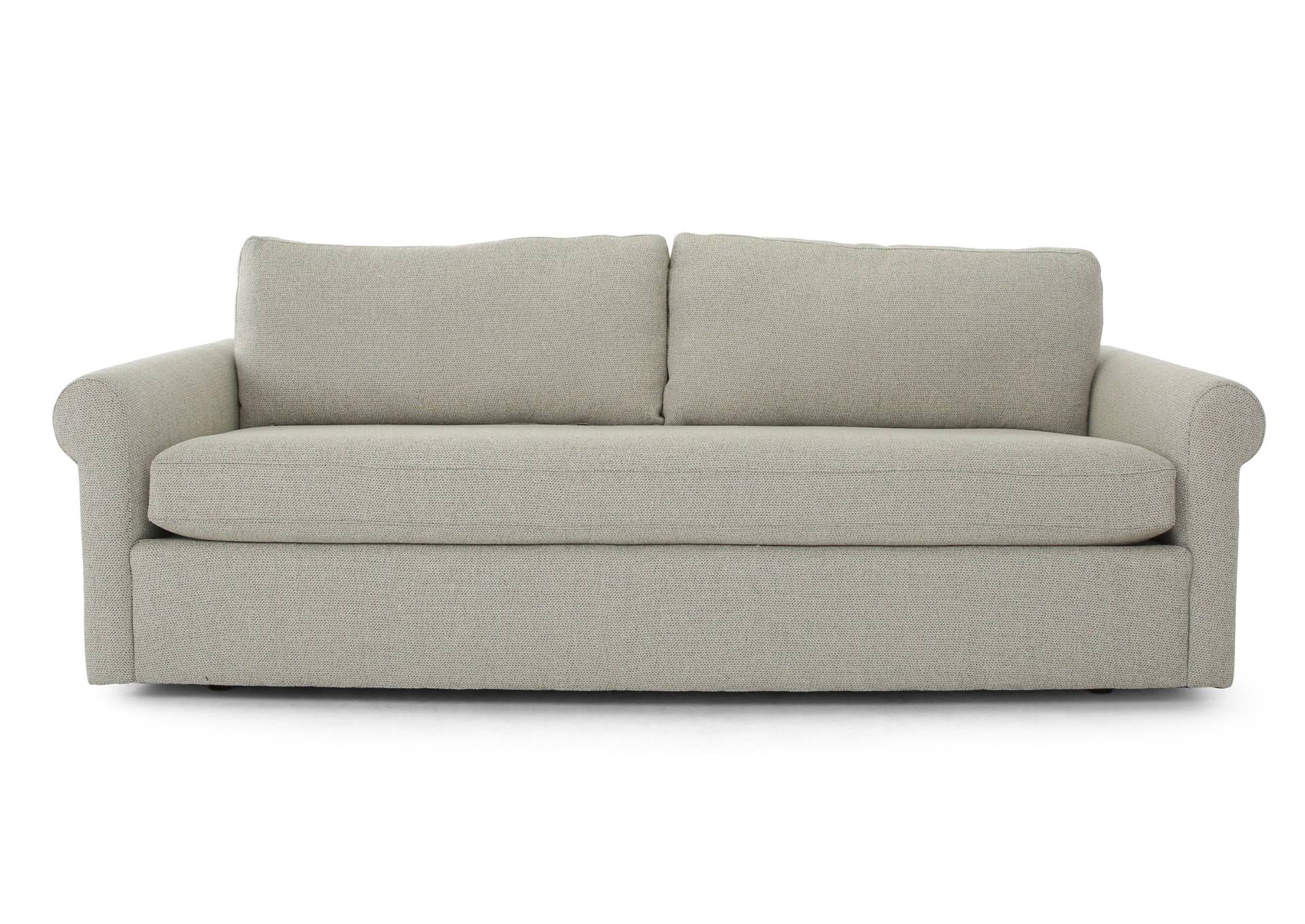 COLCHESTER PEPPER SOFA WITH BENCH SEAT AND ROLL ARM