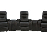 Bolton 5 Piece Walnut 2P Power Theater Seating With Light