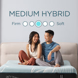 Tempur Sealy - Luxeadapt 2.0 Medium Hybrid Queen Mattress - White|Black Fabric - Mattresses