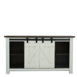 Sterling Barn Door Media Console - Aged White/Tobacco - Additional View 1