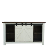 Sterling Barn Door Media Console - Aged White/Tobacco - Additional View 1