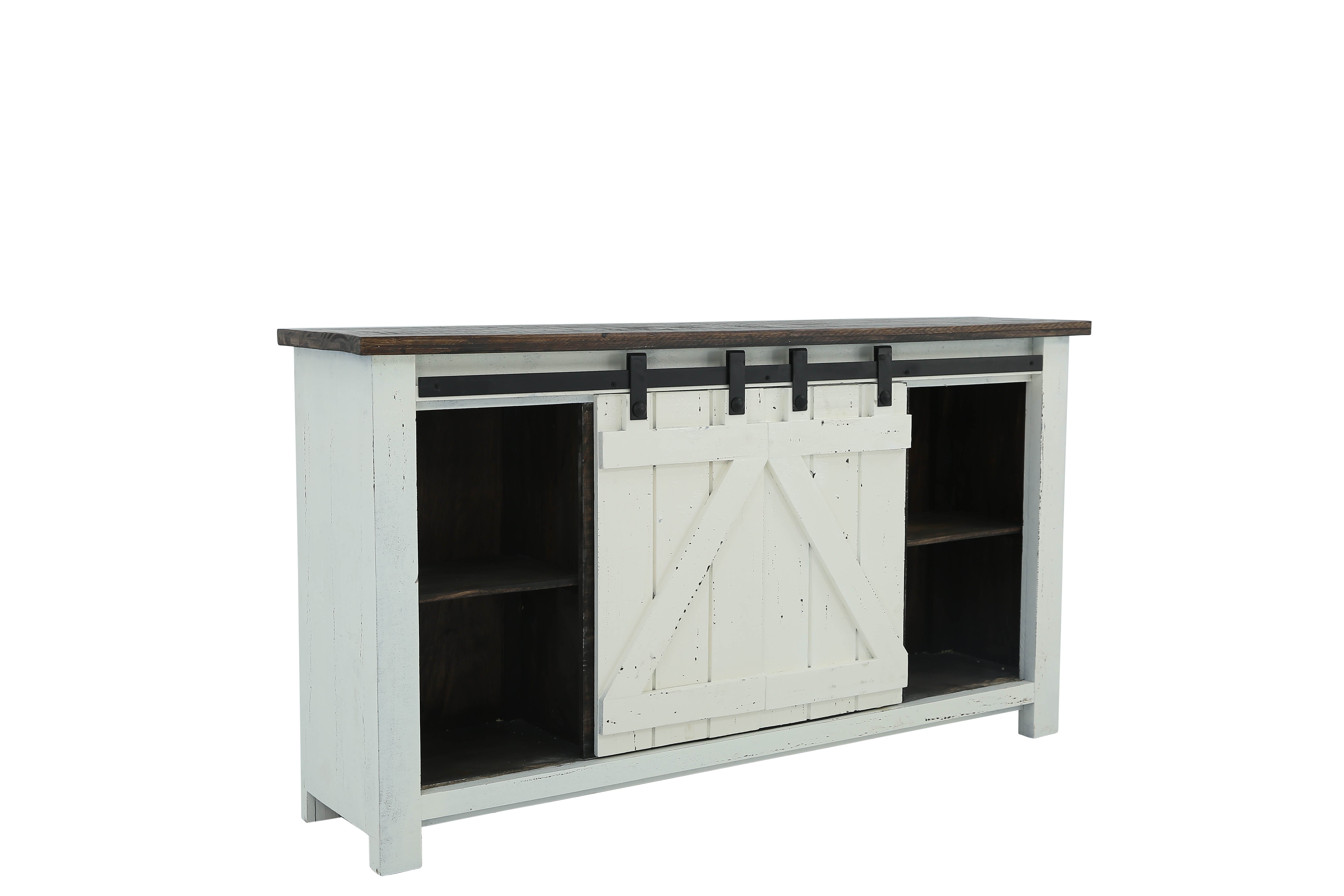 Sterling Barn Door Media Console - Aged White/Tobacco - Additional View 2