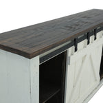 Sterling Barn Door Media Console - Aged White/Tobacco - Additional View 3