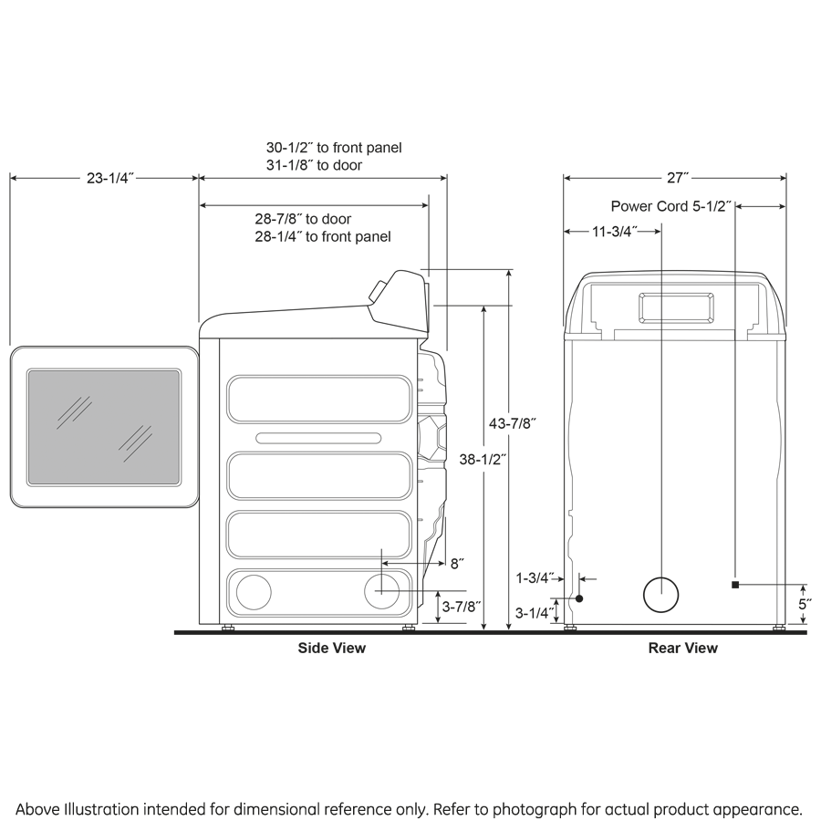 GE WHITE PROFILE 7.4CU ELECTRIC DRYER - Dryers - Additional View 8