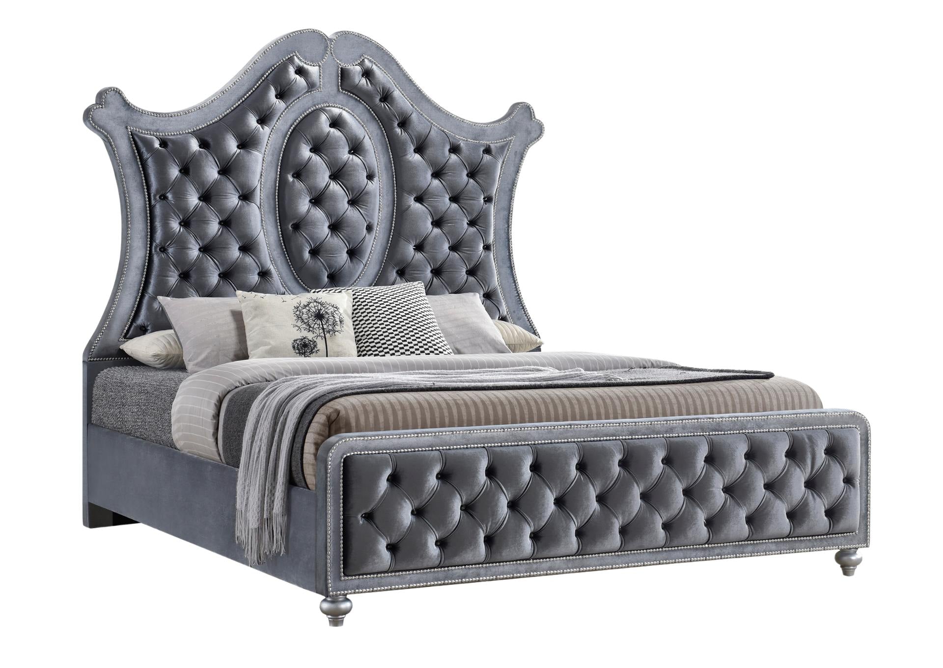 Cameo King Bed - Silver - Additional View 1