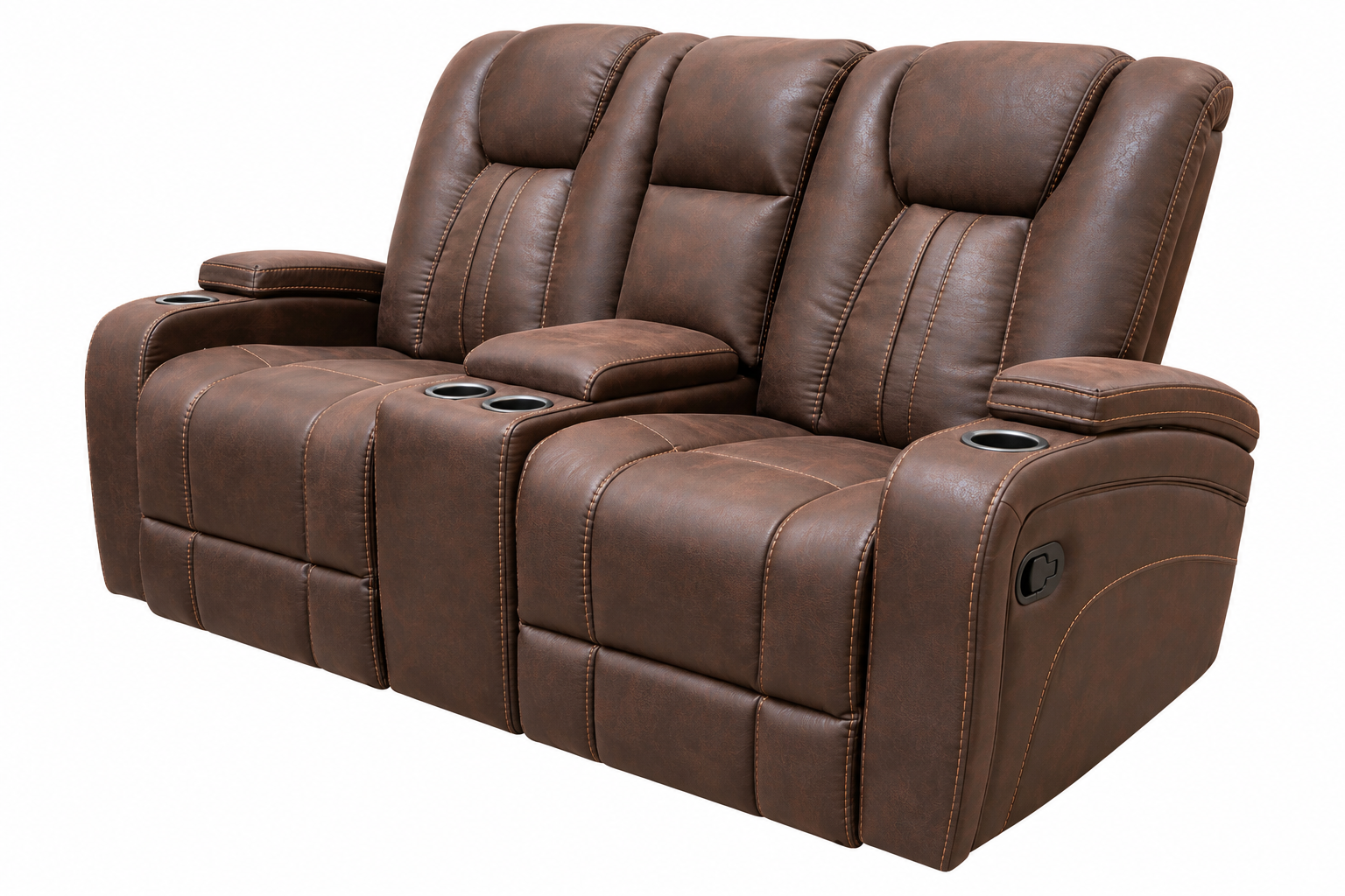Ozias Brown Reclining Console Loveseat