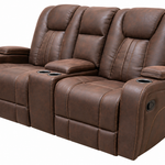 Ozias Brown Reclining Console Loveseat
