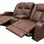 Ozias Brown Reclining Console Loveseat - Additional View 1