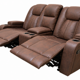 Ozias Brown Reclining Console Loveseat - Additional View 1
