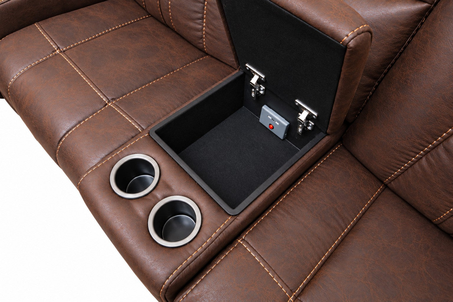 Ozias Brown Reclining Console Loveseat - Additional View 2