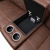 Ozias Brown Reclining Console Loveseat - Additional View 2