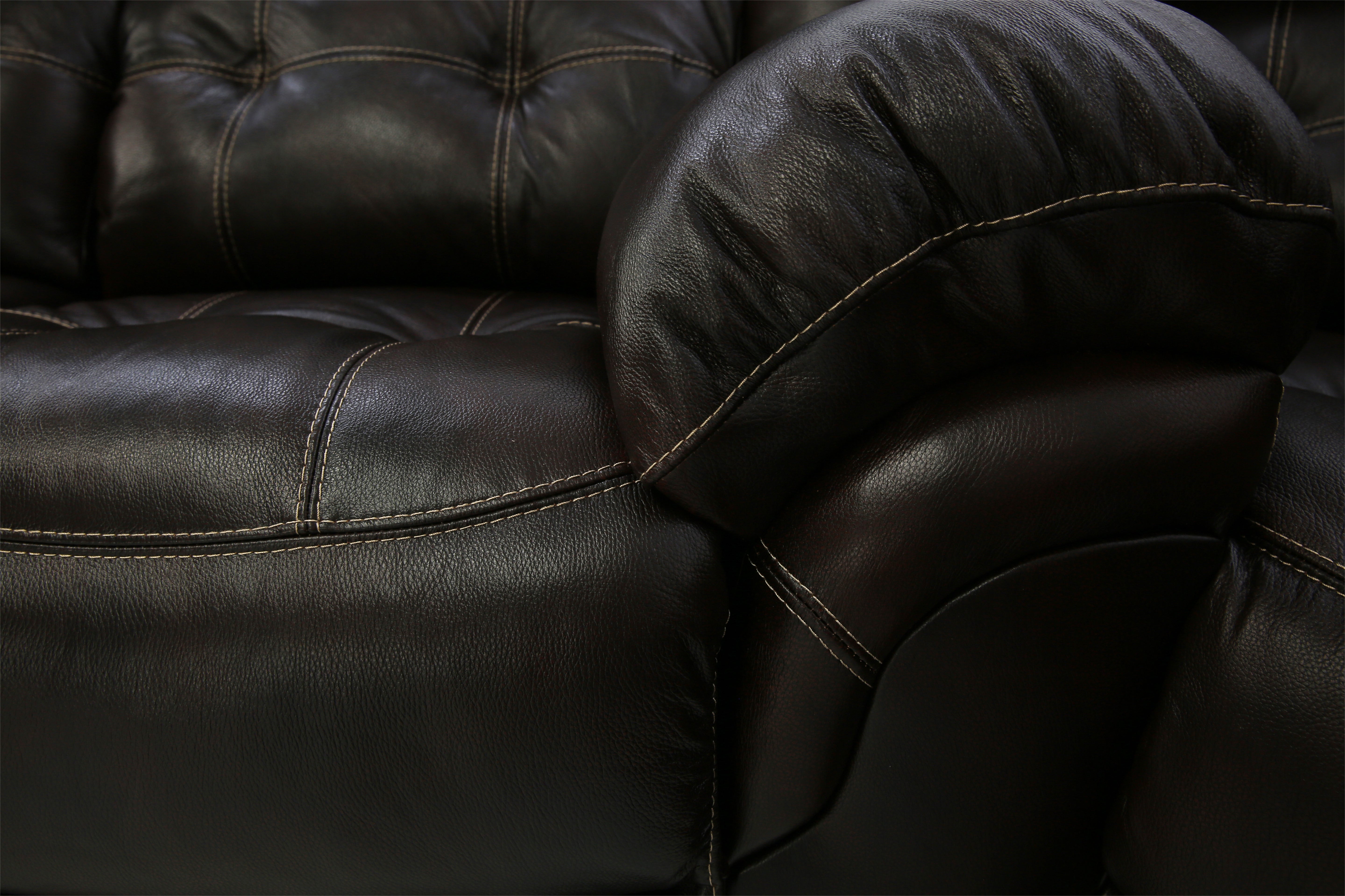 Hudson 3 Piece Power Leather Sectional - Chocolate - Additional View 2