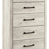 Ashley Furniture - Cambeck Five Drawer Chest - White - Beige Wood - Chests