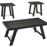 Ashley Furniture - NOORBROOK 3 PIECE OCCASIONAL TABLE SET - Black Metal|Wood - Tables