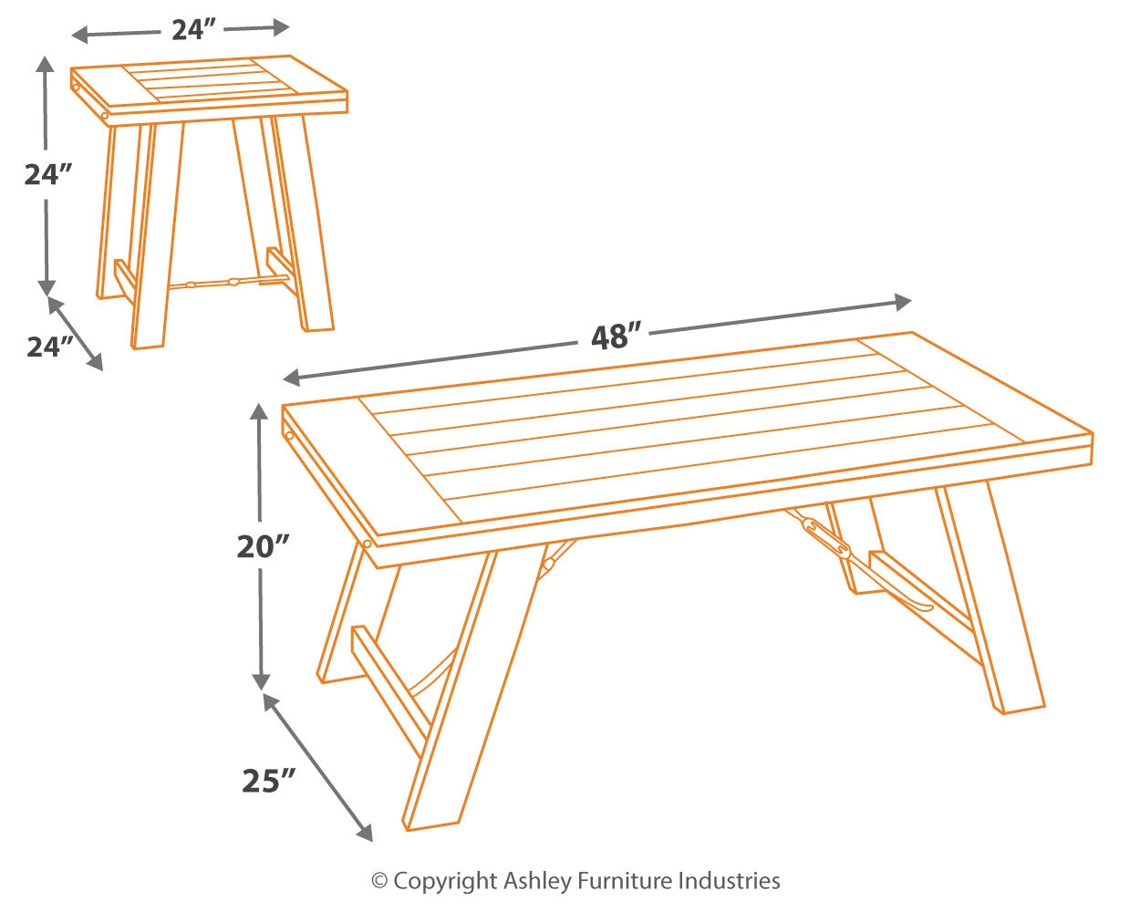 Ashley Furniture - NOORBROOK 3 PIECE OCCASIONAL TABLE SET - Black Metal|Wood - Tables - Additional View 3