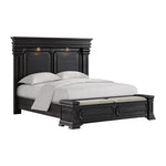 Elements International - KINGS COURT BLACK KING BED - Wood - Beds