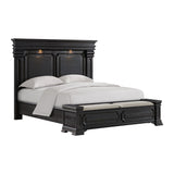 Elements International - KINGS COURT BLACK KING BED - Wood - Beds