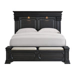 Elements International - KINGS COURT BLACK KING BED - Wood - Beds - Additional View 2
