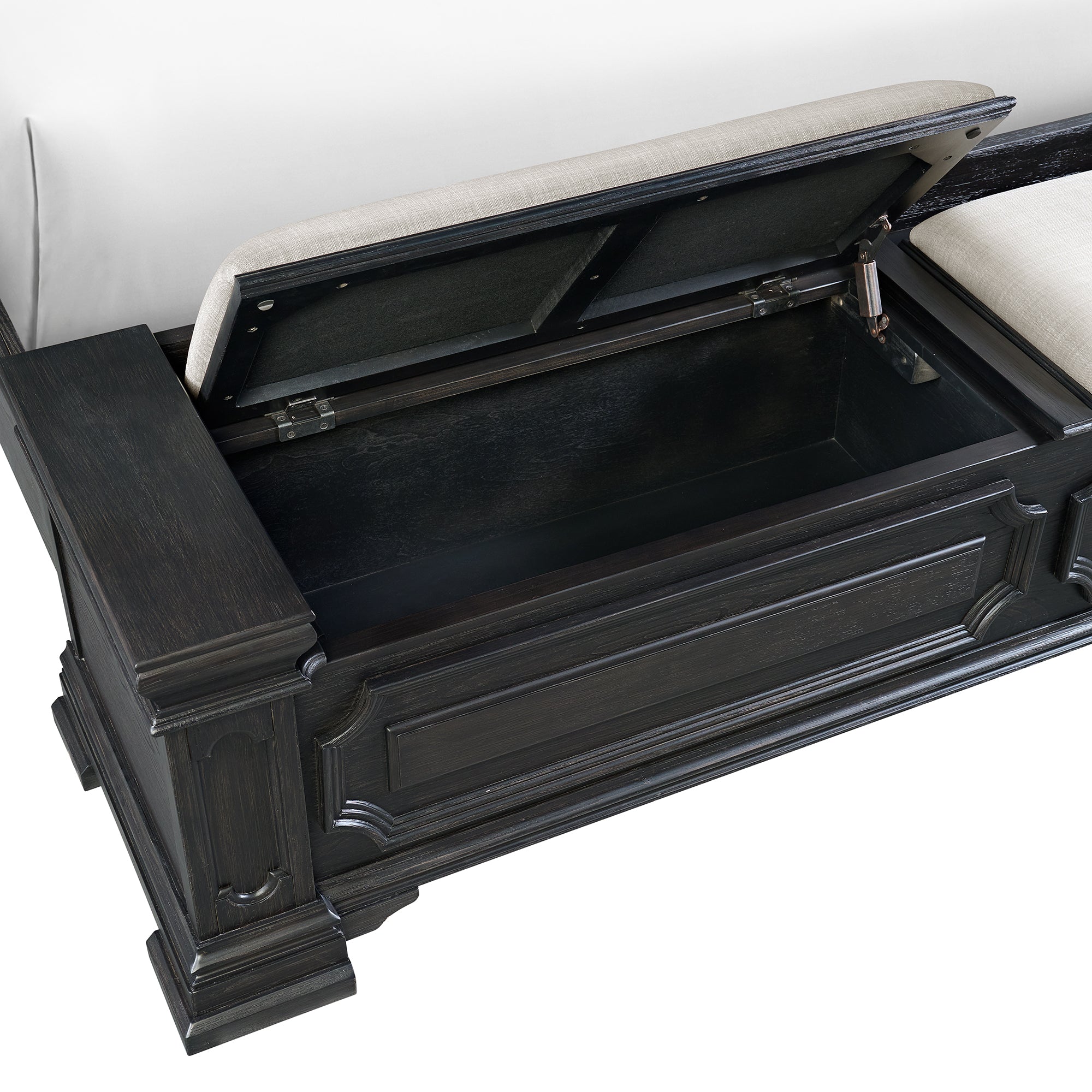 Elements International - KINGS COURT BLACK KING BED - Wood - Beds - Additional View 6