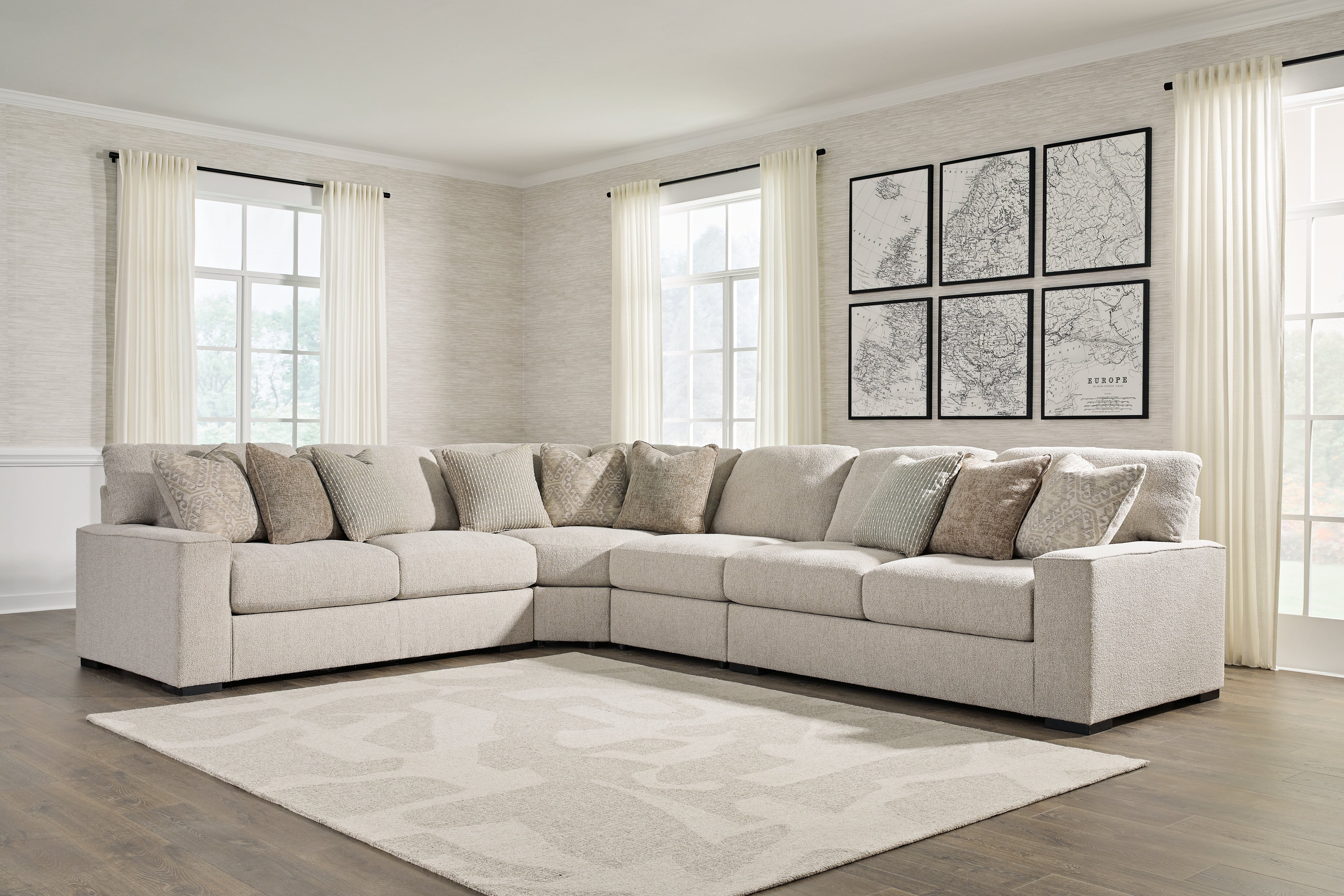 Ashley Furniture - BALLYTON SAND 4 PIECE SECTIONAL - Beige Fabric - Sectionals - Additional View 4