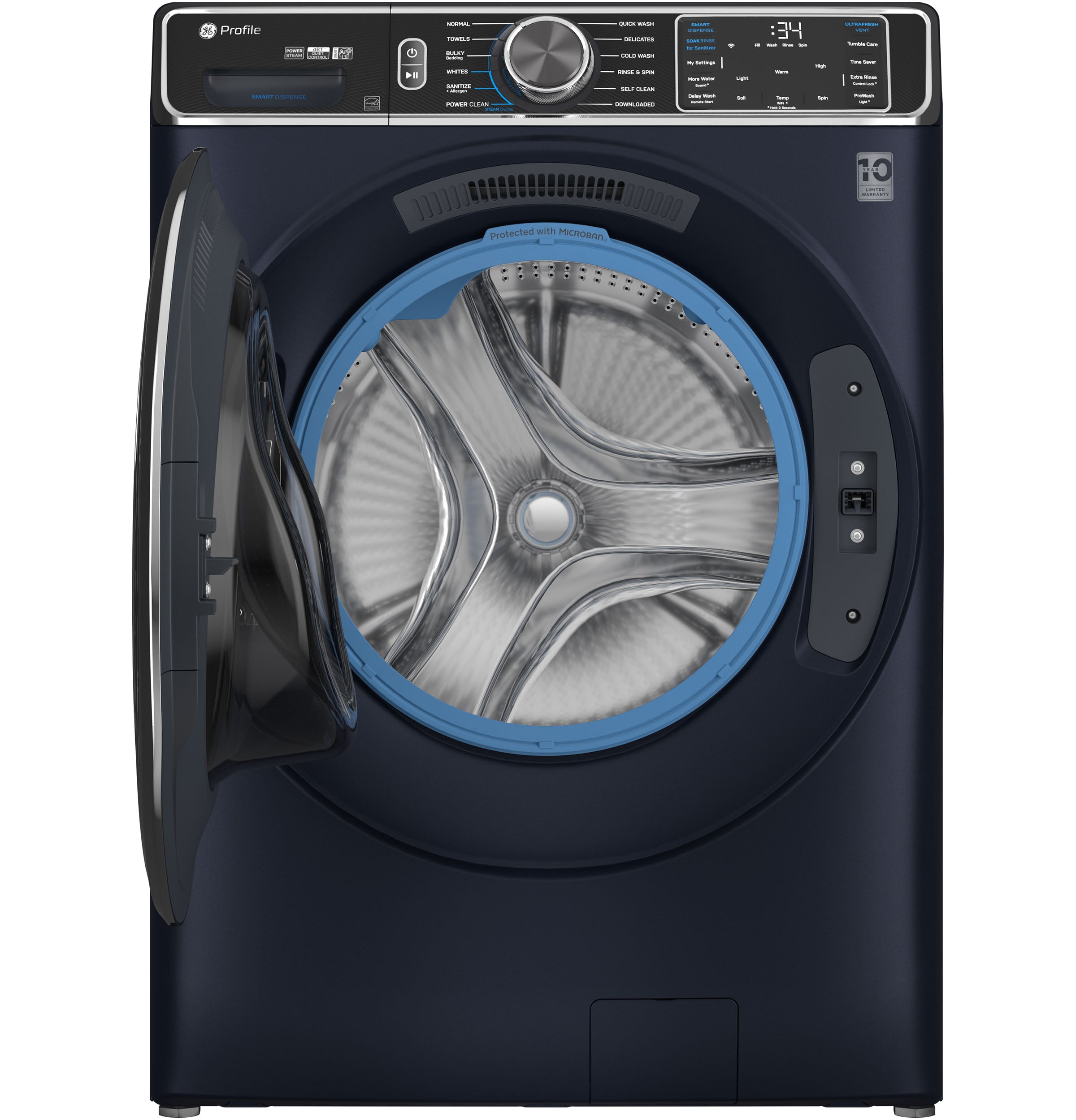 GE SAPPHIRE BLUE FRONT LOAD 5.3CU WASHER - Washers - Additional View 1