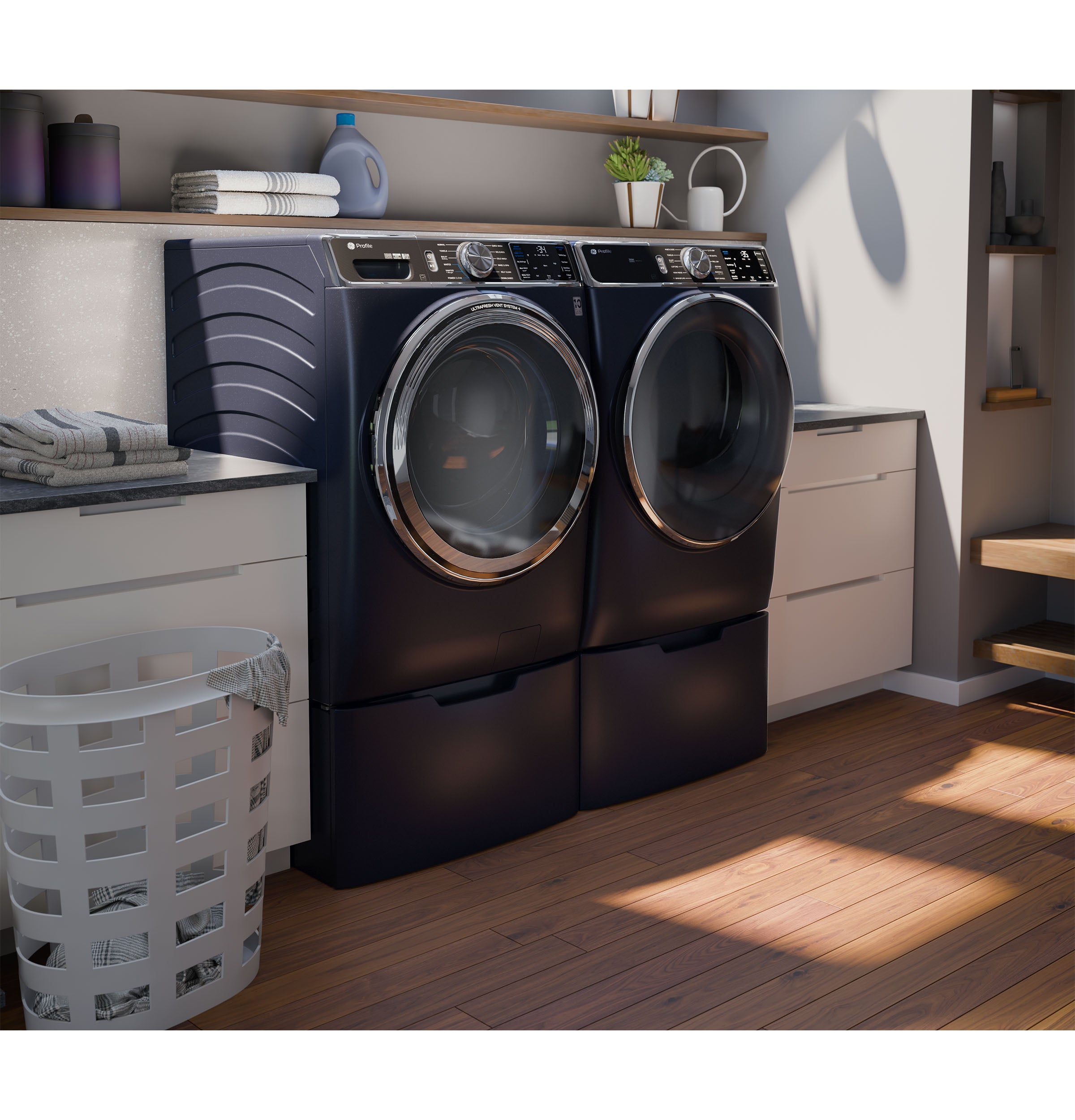 GE SAPPHIRE BLUE FRONT LOAD 5.3CU WASHER - Washers - Additional View 15