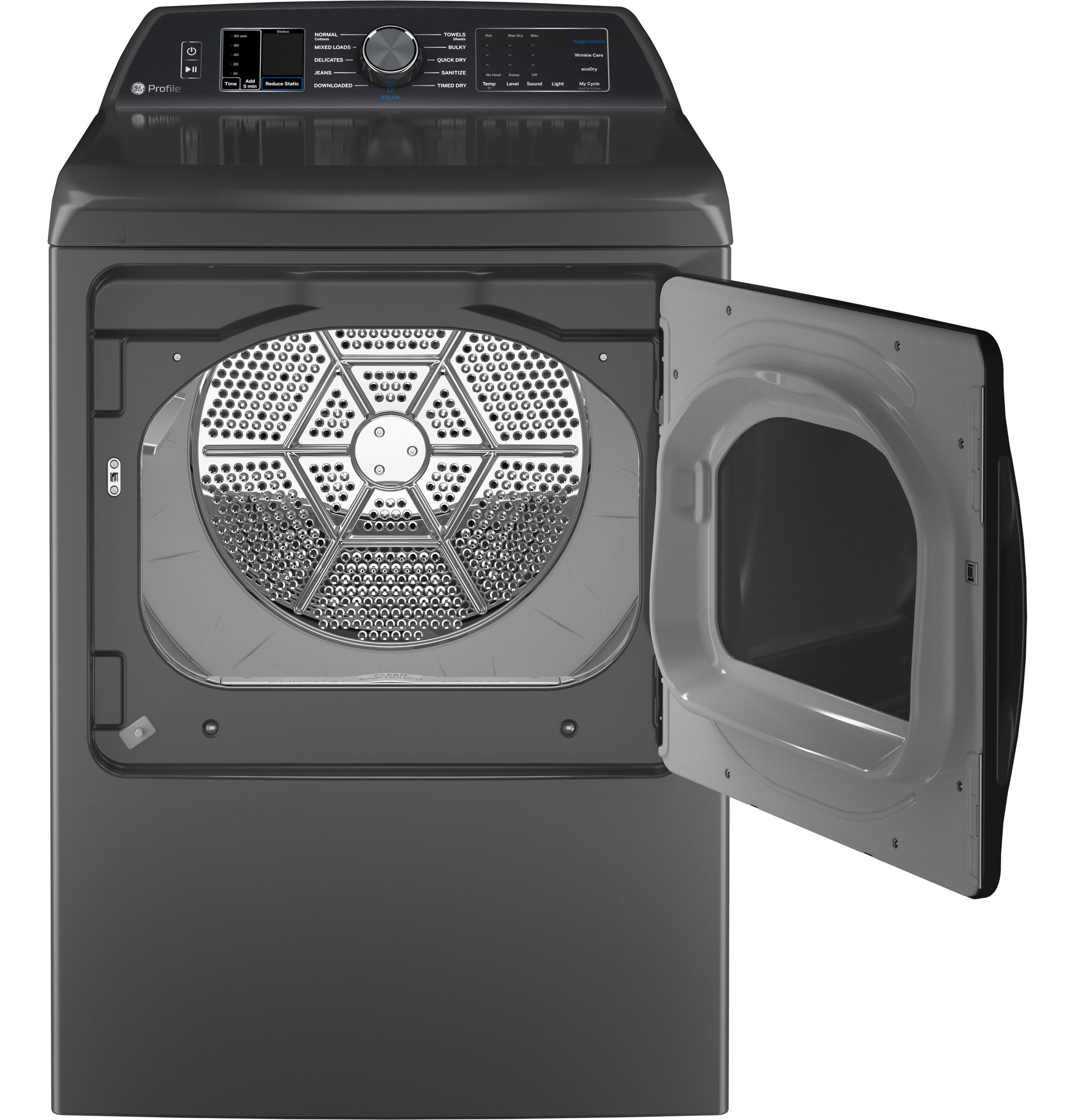 GE DIAMOND GRAY 7.4CU ELECTRIC DRYER - Dark Gray - Dryers - Additional View 1
