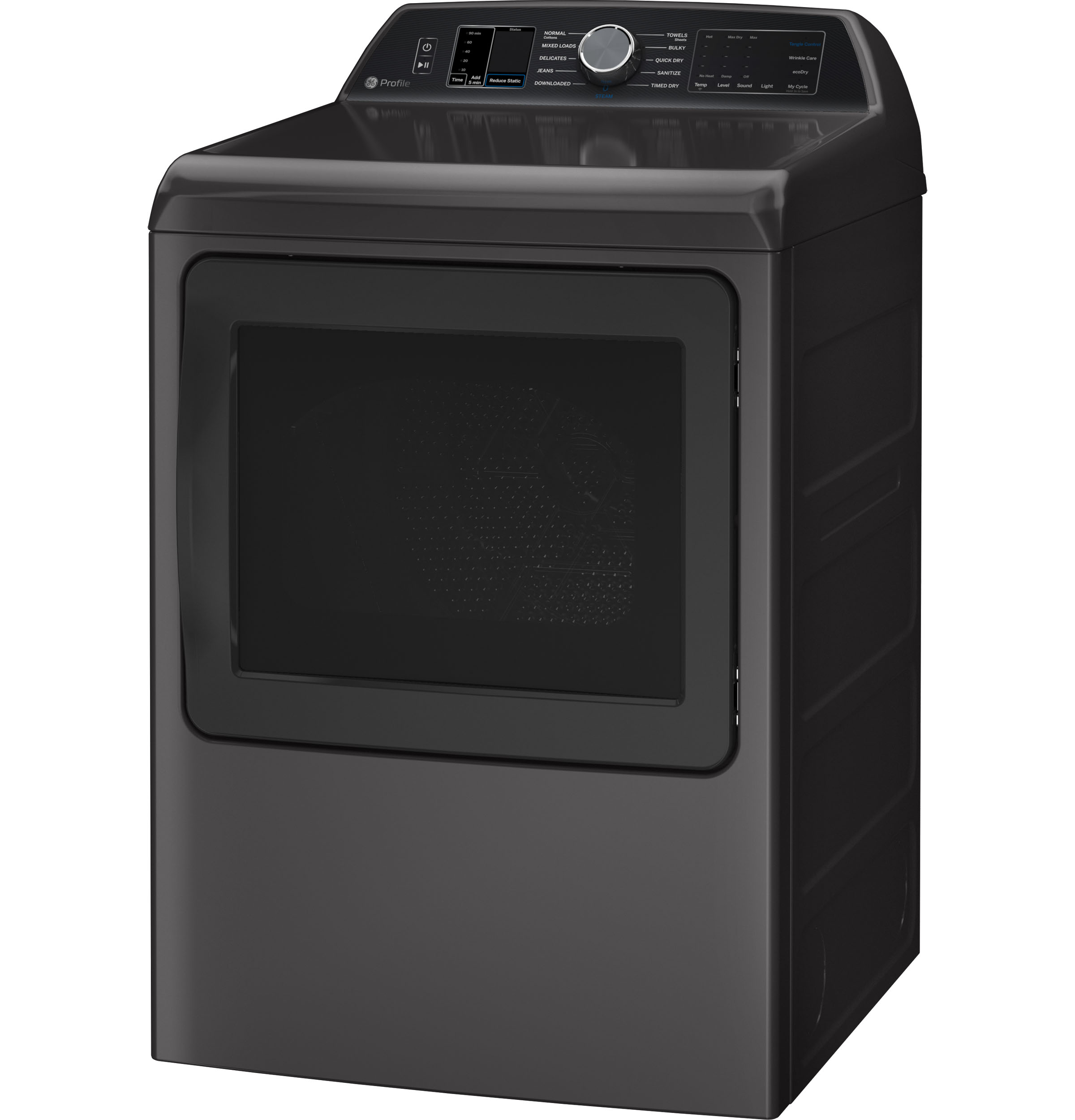 GE DIAMOND GRAY 7.4CU ELECTRIC DRYER - Dark Gray - Dryers - Additional View 3